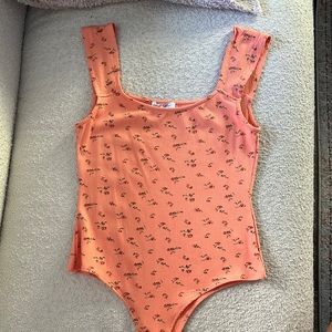 NWOT Orange Floral Bodysuit